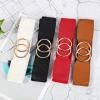 Thắt lưng nữ rộng đàn hồi vàng Shuang Huan Kou chất lượng cao giá ưu đãi 60.158₫