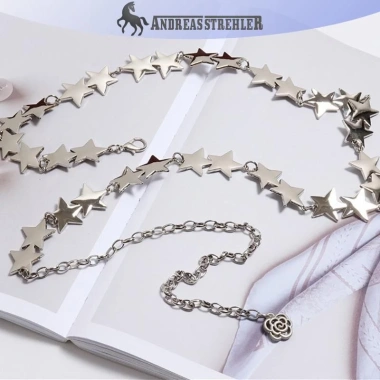 Thắt Lưng Nữ Vintage Onetimingfine Kim Loại Ngôi Sao Pentagram Dây Xích - 68.300₫ 3