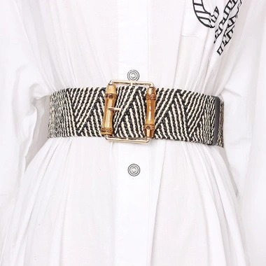 Thắt Lưng OFF WHITE Dệt Kim Bohemian Co Giãn Màu Trắng Thời Trang Nữ Cao 2 Thắt Lưng OFF WHITE Dệt Kim Bohemian Co Giãn Màu Trắng Thời Trang Nữ Cao 2