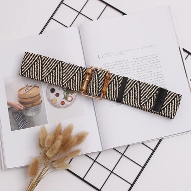 Thắt Lưng OFF WHITE Dệt Kim Bohemian Co Giãn Màu Trắng Thời Trang Nữ Cao 5 Thắt Lưng OFF WHITE Dệt Kim Bohemian Co Giãn Màu Trắng Thời Trang Nữ Cao 5