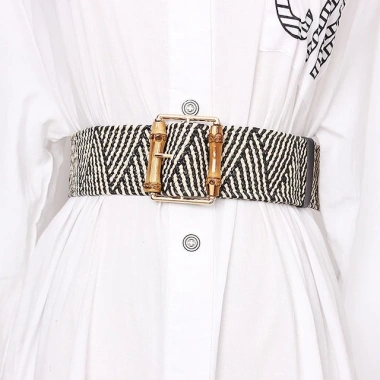 Thắt Lưng OFF WHITE Dệt Kim Bohemian Co Giãn Màu Trắng Thời Trang Nữ Cao 11 Thắt Lưng OFF WHITE Dệt Kim Bohemian Co Giãn Màu Trắng Thời Trang Nữ Cao 11