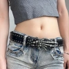 Thắt lưng punk skull da gothic đinh tán, điều chỉnh được, unisex 78.320₫
