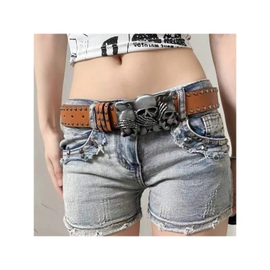 Thắt lưng punk skull da gothic đinh tán, điều chỉnh được, unisex 78.320₫ 3
