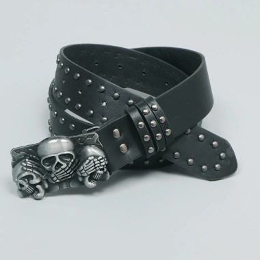 Thắt lưng punk skull da gothic đinh tán, điều chỉnh được, unisex 78.320₫ 9