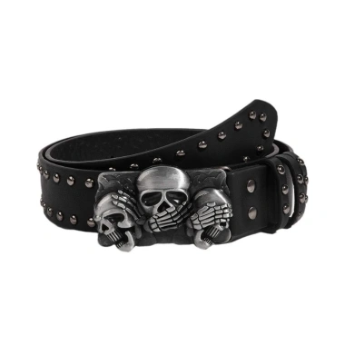Thắt lưng punk skull da gothic đinh tán, điều chỉnh được, unisex 78.320₫ 10