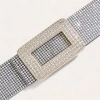 Thắt Lưng Sequin PU Rộng Khóa Vuông Kim Cương Phong Cách Punk Y2K cho Bé Gái 4
