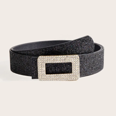 Thắt Lưng Sequin PU Rộng Khóa Vuông Kim Cương Phong Cách Punk Y2K cho Bé Gái