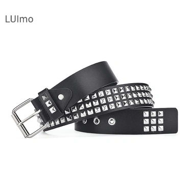 Thắt Lưng Unisex Punk Gothic Hạt Vuông Kim Loại Đinh Tán, Tự Tân - Giá 67.000