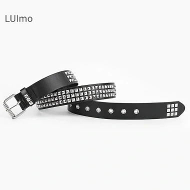 Thắt Lưng Unisex Punk Gothic Hạt Vuông Kim Loại Đinh Tán, Tự Tân - Giá 67.000