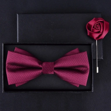 Thắt Nơ Nam Cưới Chổi Sang Trọng - Nơ Burgundy và Đen Hàn Quốc, Giá Ưu Đãi 112k 2