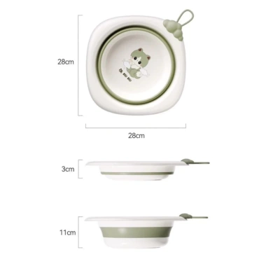 Thau Chậu Gấp Gọn Silicone Cho Bé Hình Mèo Đáng Yêu: Tiết Kiệm Không Gian, Giá 55.000₫ 2