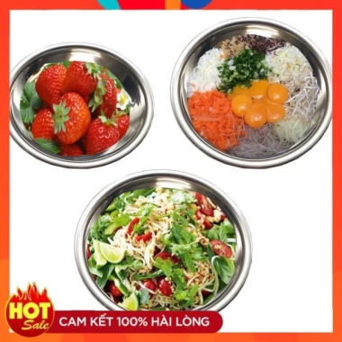 Thau chậu sâu lòng inox 304 siêu dày đa size 18-40cm, bát trộn bột inox - Giá chỉ 25.000đ 3 Thau chậu sâu lòng inox 304 siêu dày đa size 18-40cm, bát trộn bột inox - Giá chỉ 25.000đ 3