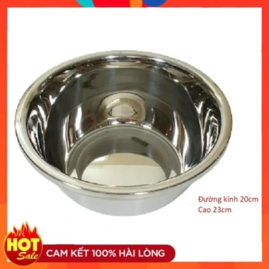 Thau chậu sâu lòng inox 304 siêu dày đa size 18-40cm, bát trộn bột inox - Giá chỉ 25.000đ