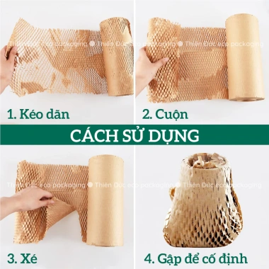 Thay Thế Xốp Hơi – Cuộn Giấy Xi Măng 50cm 30m & 100m Tổ Ong Kraft Thân Thiện Môi Trường – Giá 105.600₫ 4
