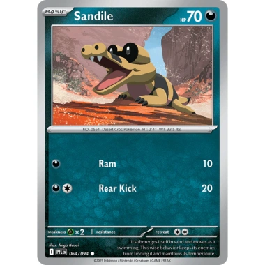 Thẻ bài Pokemon EN Sandile 064/094 Phantasmal Flames (PFL) - Giá 9.000 VNĐ, giảm giá 1 Thẻ bài Pokemon EN Sandile 064/094 Phantasmal Flames (PFL) - Giá 9.000 VNĐ, giảm giá 1