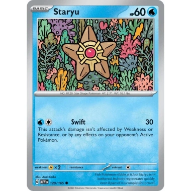 Thẻ bài Pokemon EN Staryu 120/165 Pokémon 151 MEW chỉ 10.000 VND giảm từ 12.200 VND 1 Thẻ bài Pokemon EN Staryu 120/165 Pokémon 151 MEW chỉ 10.000 VND giảm từ 12.200 VND 1