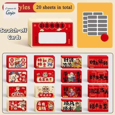 Thẻ Cào Tết Gojo 20 chiếc – Trầy xước, phim ngựa, phiếu vé DIY quà tặng vui