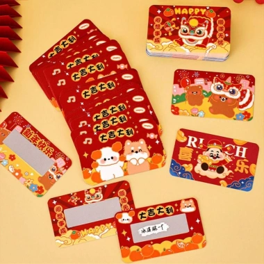 Thẻ Cào Tết Gojo 60 chiếc – Phiếu hoạt hình trầy xước, thẻ may mắn 2.025, quà tặng