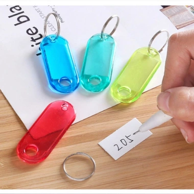 Thẻ chìa khóa trong suốt đa năng, ghi chú màu, phân loại hành lý - Giá 9.400₫