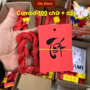 Thẻ đỏ thư pháp Tết - 150 thiệp may mắn, treo cây hoa mai đào quất, giá 21.500 VND 3 Thẻ đỏ thư pháp Tết - 150 thiệp may mắn, treo cây hoa mai đào quất, giá 21.500 VND 3