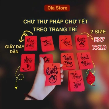 Thẻ đỏ thư pháp Tết - 150 thiệp may mắn, treo cây hoa mai đào quất, giá 21.500 VND 8 Thẻ đỏ thư pháp Tết - 150 thiệp may mắn, treo cây hoa mai đào quất, giá 21.500 VND 8