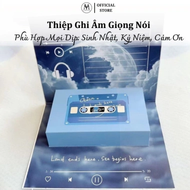 Thẻ Ghi Âm Giọng Nói Hình Băng Cát Sáng Tạo 40s - Thiệp Chúc Sinh Nhật Noel 15k 10