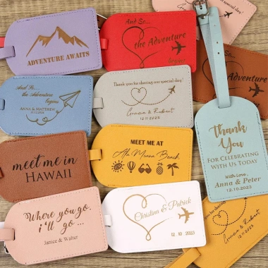 Thẻ hành lý da PU chống thấm nước, tùy chỉnh miễn phí: Thẻ ID túi du lịch, quà tặng kinh doanh