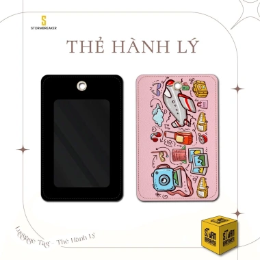 Thẻ hành lý da STORMBREAKER Pink Travel - Tag treo vali, cặp sách balo màu đen‑nâu, giá ưu đãi 115k