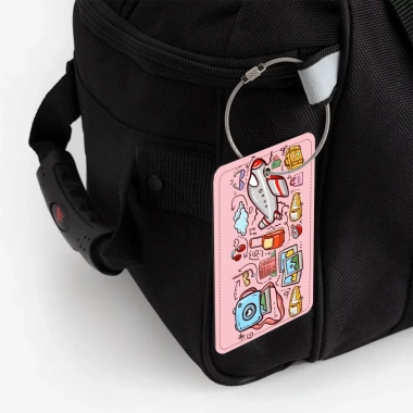 Thẻ hành lý da STORMBREAKER Pink Travel - Tag treo vali, cặp sách balo màu đen‑nâu, giá ưu đãi 115k