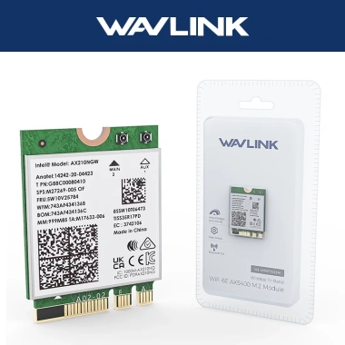 Thẻ mạng không dây WAVLINK WiFi6E Intel AX210 ba băng tần M.2 cho Laptop và PC - Giá chỉ 429.000₫