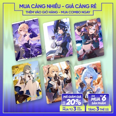 Thẻ nhân vật Genshin Impact CLORINDE FISCHL GANYU GOROU GUIZHONG JEAN Card Bo Góc Giá 18.000đ