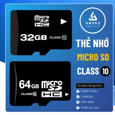 Thẻ nhớ MicroSD Class 10 đa năng 64GB – Tốc độ cao, tương thích camera, điện thoại, máy tính bảng – Giá 249.000₫