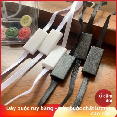 Thẻ Ruy Băng Đa Năng Đen Trắng DTTP Dây Cắm Quần Áo Thẻ Đôi Giá Ưu Đãi 115k