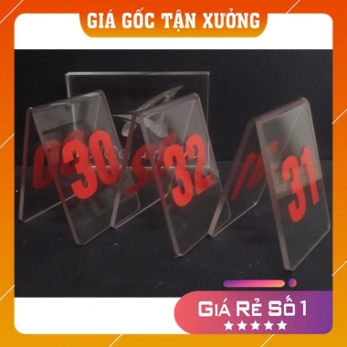 Thẻ số bàn bền, rơi đập không vỡ - Bộ Mica 3mm & 5mm, đánh số, thứ tự, chỉ 120k 3