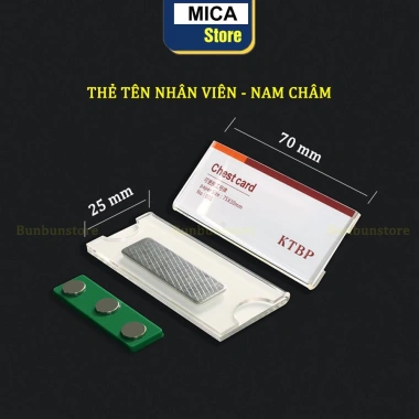 Thẻ tên cài áo nam châm Ghim nhanh, Bảng tên nhân viên, Giá 4.300₫ Đổi trả