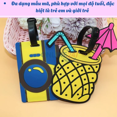 Thẻ tên treo vali, hành lý, balo du lịch PVC in họa tiết dễ thương Giá chỉ 54.000 2