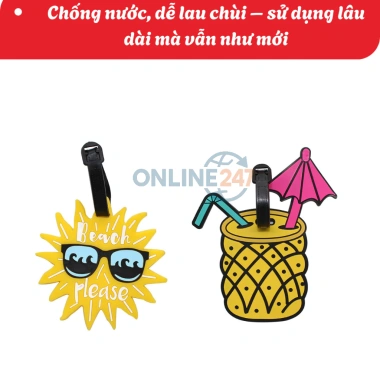 Thẻ tên treo vali, hành lý, balo du lịch PVC in họa tiết dễ thương Giá chỉ 54.000 7