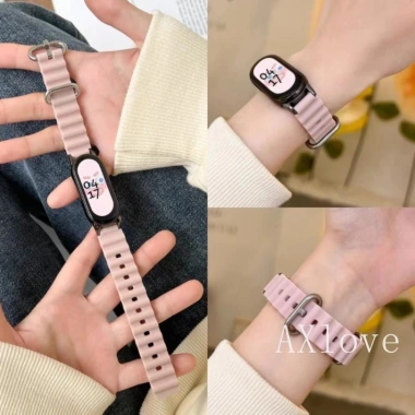 Thể Thao Đại Dương Dây Đeo Xiaomi Mi Band 10-3 NFC Silicon Vòng Tay Thay Thế Giá 41.800₫