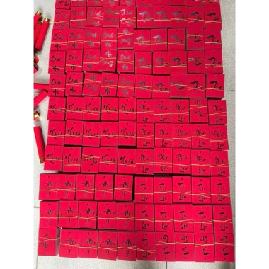 Thẻ thư pháp 5x7cm kèm dây treo cây mai đào - Trang trí Tết, giá ưu đãi 59.999đ 2