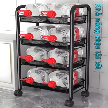 Thép cacbon không rỉ độ bền cao, giá để đồ bếp di động 237.000₫ - Bền tiện lợi