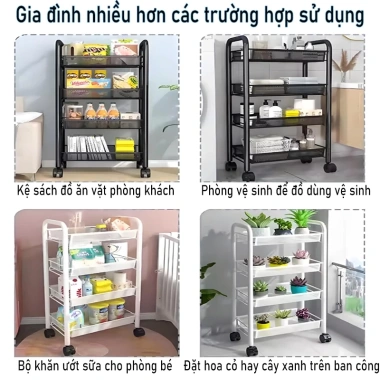 Thép cacbon không rỉ độ bền cao, giá để đồ bếp di động 237.000₫ - Bền tiện lợi