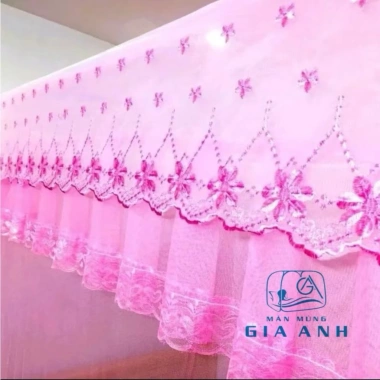 Thêu Hoa Mai Mùng Tuyn Dây Hoa Ren Lạnh Thái 2m - Treo 4 góc chống muỗi, bảo hành 24 tháng - Giá 95.000đ