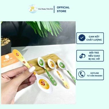 Thìa Ăn Bột Mn02 Màu Ngẫu Nhiên Nhựa Dày Dặn, An Toàn Cho Ăn Dặm và Ăn Cơm 3