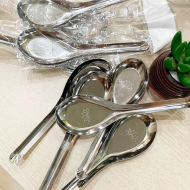 Thìa ăn cơm & muỗng phở inox 304 LANGRUA HOASEN001 15cm - Giá chỉ 20.000 VND