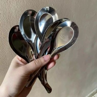 Thìa ăn cơm & muỗng phở inox 304 LANGRUA HOASEN001 15cm - Giá chỉ 20.000 VND
