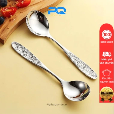 Thìa Cán Khắc Hoa Oyatton Inox 316 Đúc Nguyên Khối - Giá Chỉ 59.000 VND Thìa Cán Khắc Hoa Oyatton Inox 316 Đúc Nguyên Khối - Giá Chỉ 59.000 VND