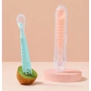 Thìa cao cấp silicol mềm + đầu nạo hình gấu dễ thương cho bé ăn dặm - Unibaby
