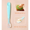 Thìa cao cấp silicol mềm + đầu nạo hình gấu dễ thương cho bé ăn dặm - Unibaby 2