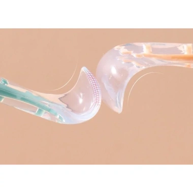 Thìa cao cấp silicol mềm + đầu nạo hình gấu dễ thương cho bé ăn dặm - Unibaby