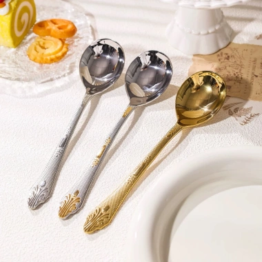 Thìa inox 18/10 Royal Crest OYATTON chạm khắc vân Giá chỉ 59.000 giảm 21% 6